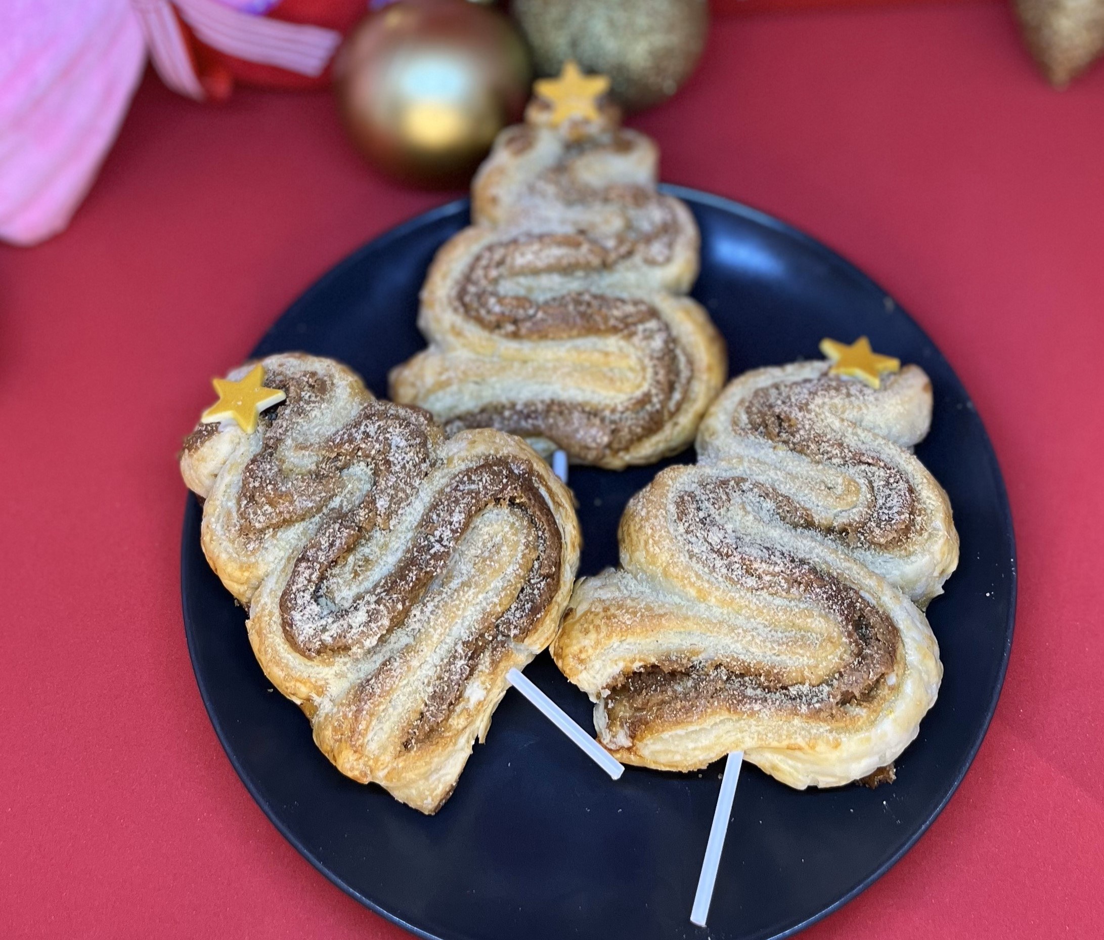 Biscoff and Cinnamon Sugar Puff Pastry Christmas Tree