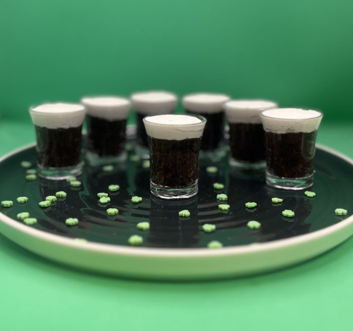 St Patrick's Baby Guinness Cake Shots